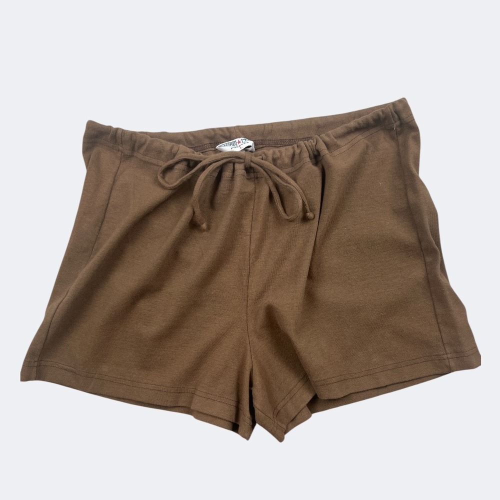 Hard Tail Forever Lounge Shorts Women L Brown Drawstring Y2K USA Made Cotton